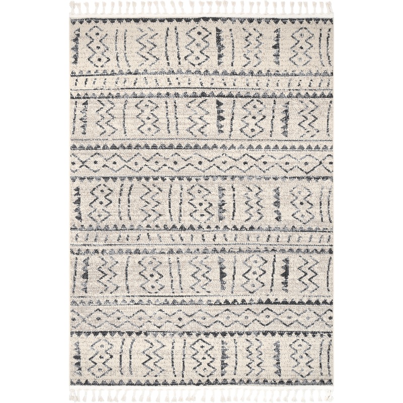 Bands Tassel Rug | Ivory
