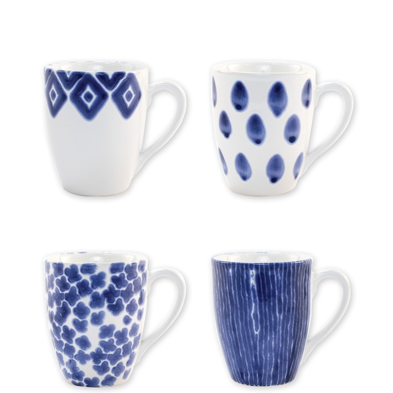VIETRI: Santorini Assorted Mugs – Set of 4