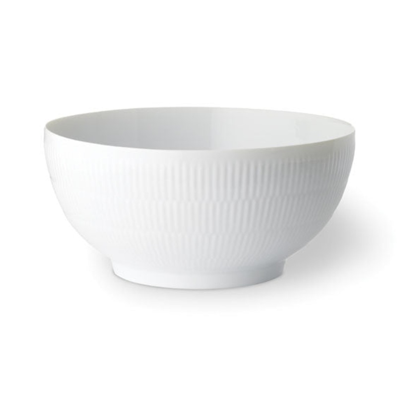 White Fluted Plain Serving Bowl, 3.25 qt