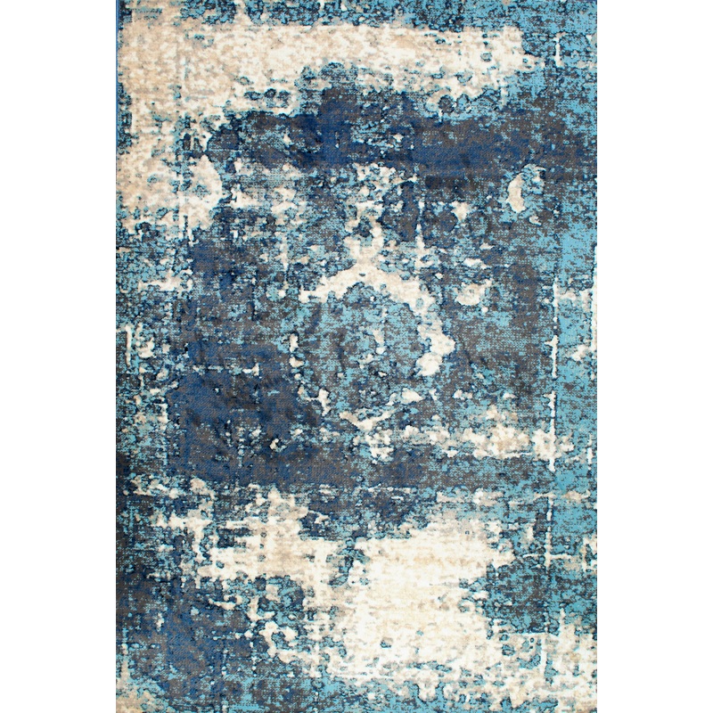 Distressed Foggy Medallion Rug | Blue