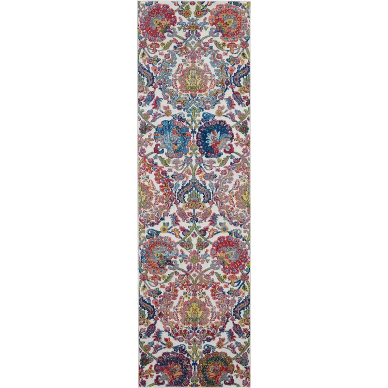 Nourison Ankara Global 2′ x 6′ Ivory/Blue Vintage Indoor Rug