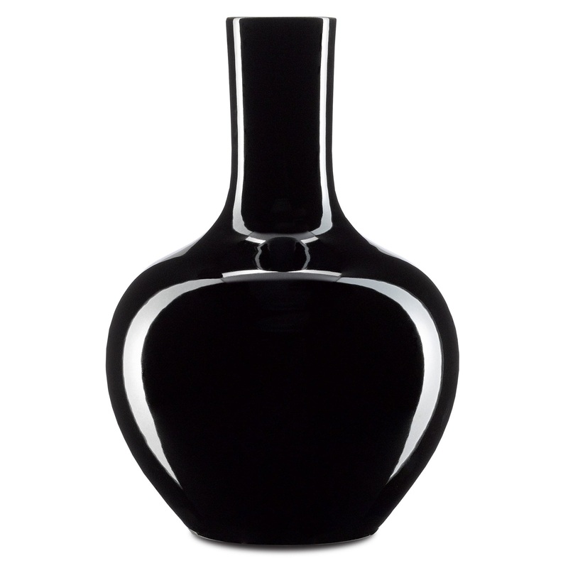Imperial Black Large Gourd Vase