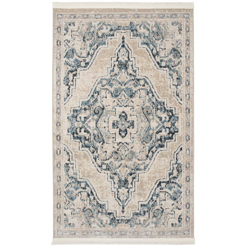 Nourison Carina 2’2″ x 3’9″ Lt.Blue/Ivory Vintage Indoor Rug
