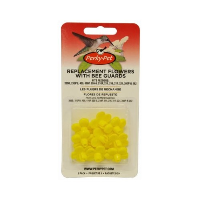 Perky Pet 9 Piece Yellow Hummingbird Feeder Replacement Flowers