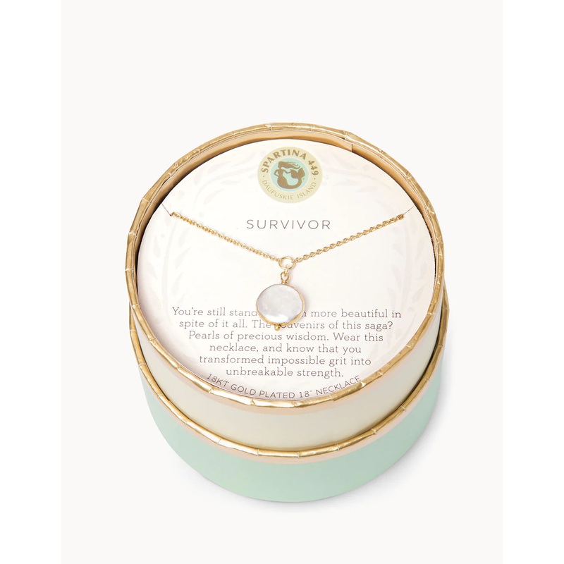 Sea La Vie Survivor Coin Pearl Necklace