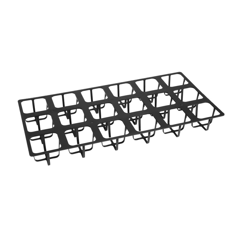 SUNPACK 10″ x 20″ Heavy Duty 18-Cell Insert Tray for 3.3″ Pots, Black, 2″