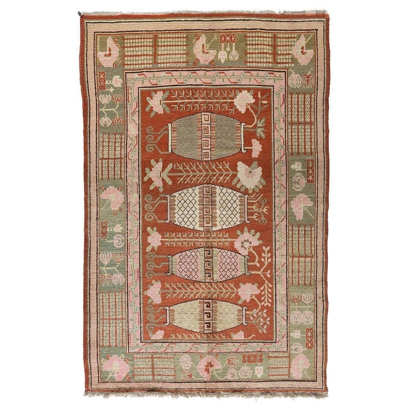 ANTIQUE CHINESE SAMAR SAMARKAND 5′ 7″ x 8′ 8″