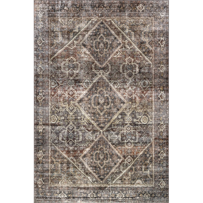 Karrigan Vintage Washable Rug | Dark Red