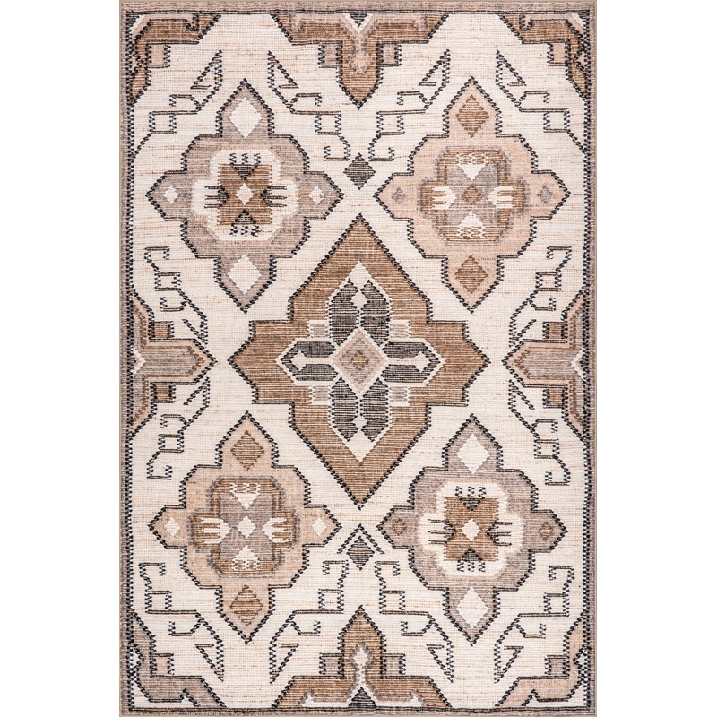 Keily Medallion Spill Proof Washable Rug | Ivory