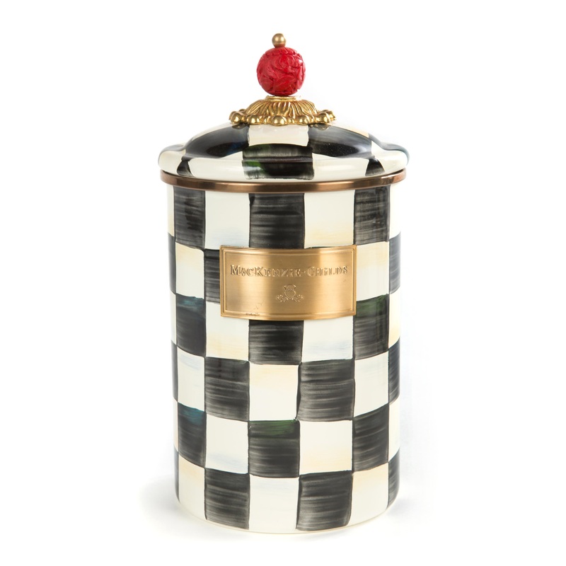 Courtly Check Enamel Canister – Large