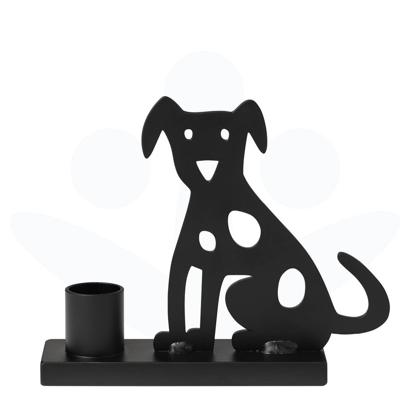 Iron Sitting Dog Candleholder
