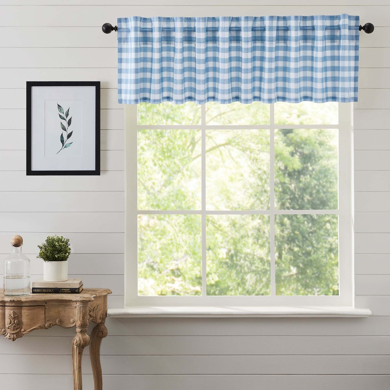 Annie Buffalo Blue Check Valance 16×90