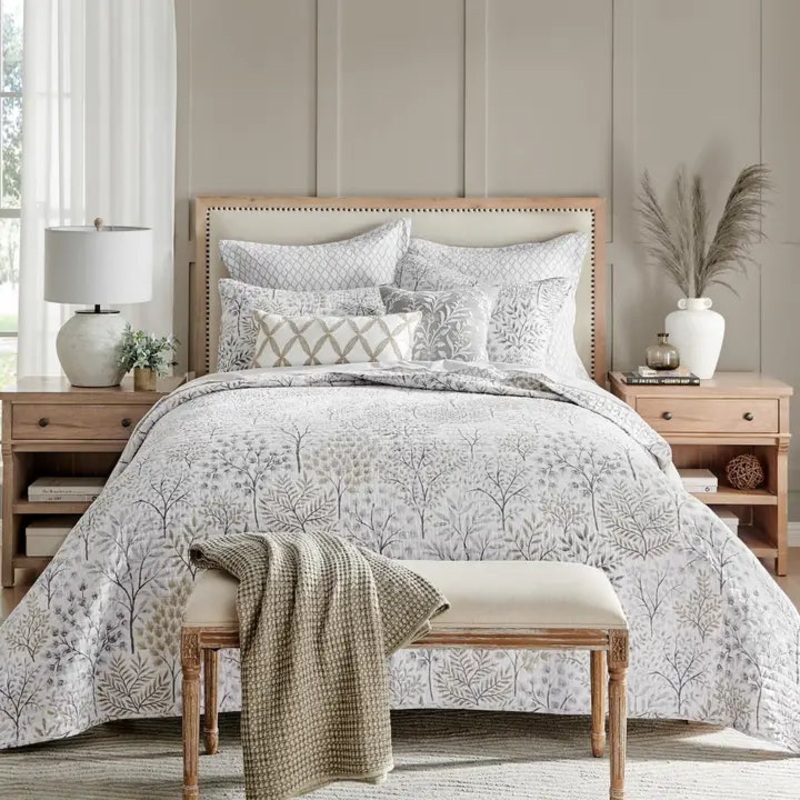 English Forest Cotton Quilt Set – Natural