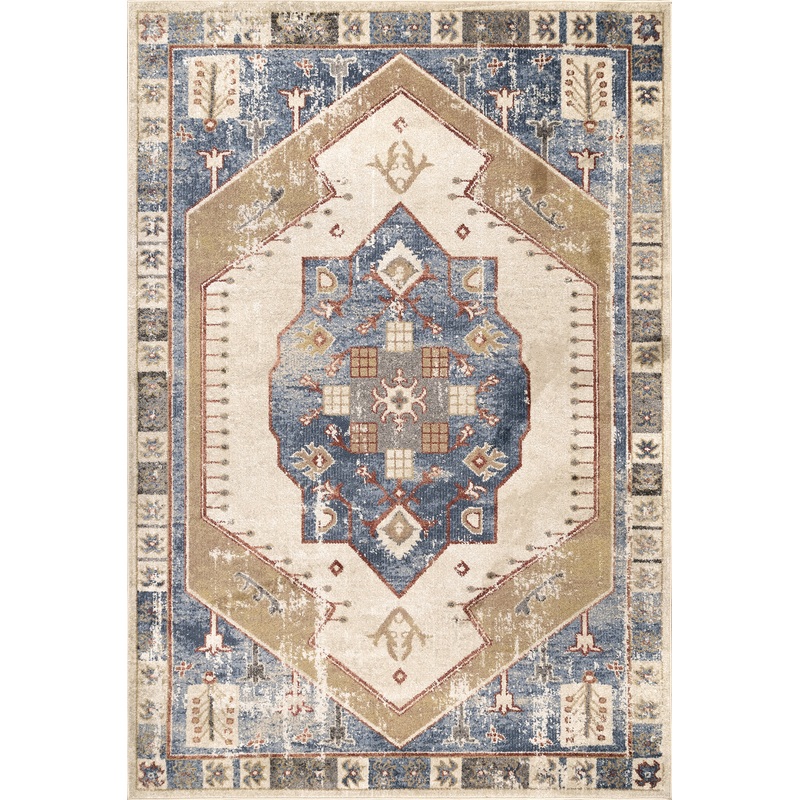 Glossy Medallion Rug | Blue