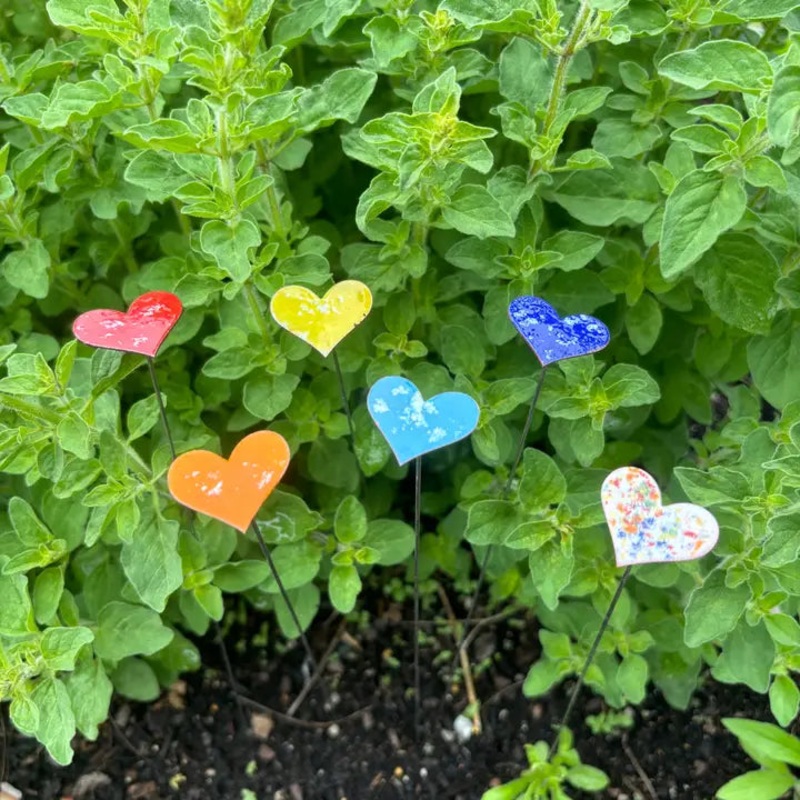 Handmade Small Copper Enamel Hearts