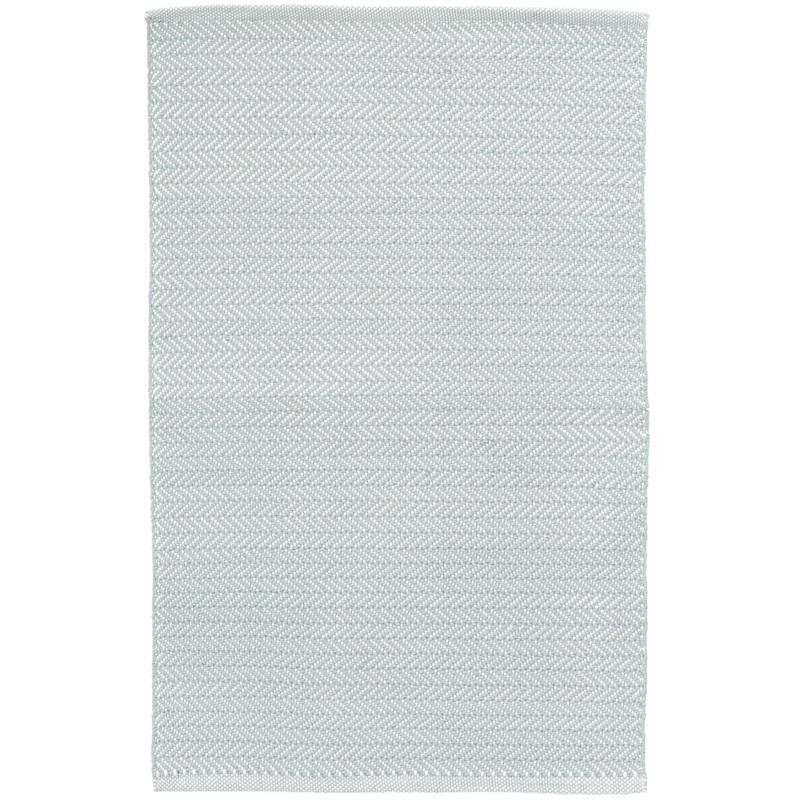 Herringbone Handwoven Indoor/Outdoor Rug | Light Blue/Ivory