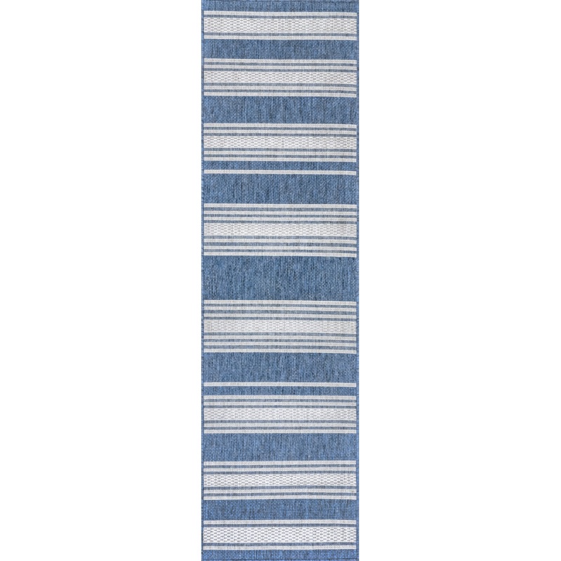 Romy Striped Indoor/Outdoor Rug | Blue
