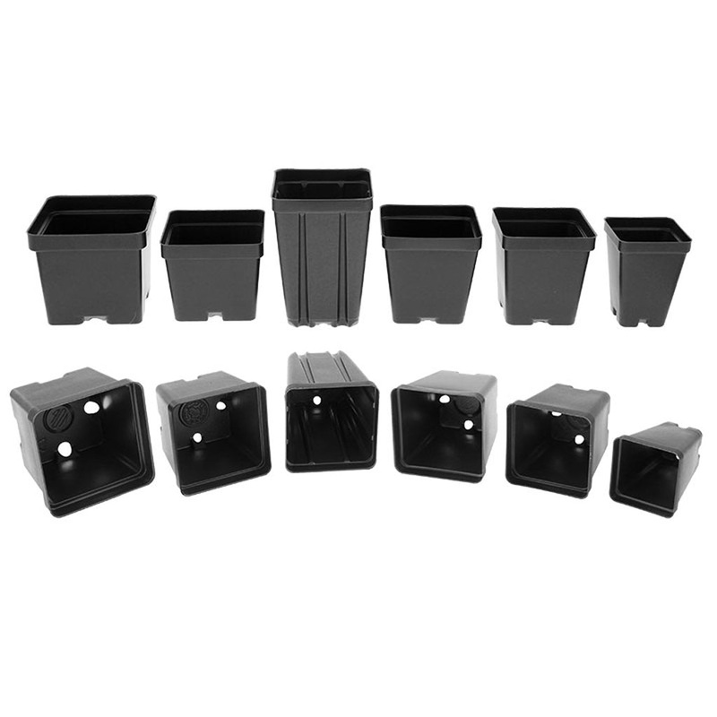 Square Black Form Pots