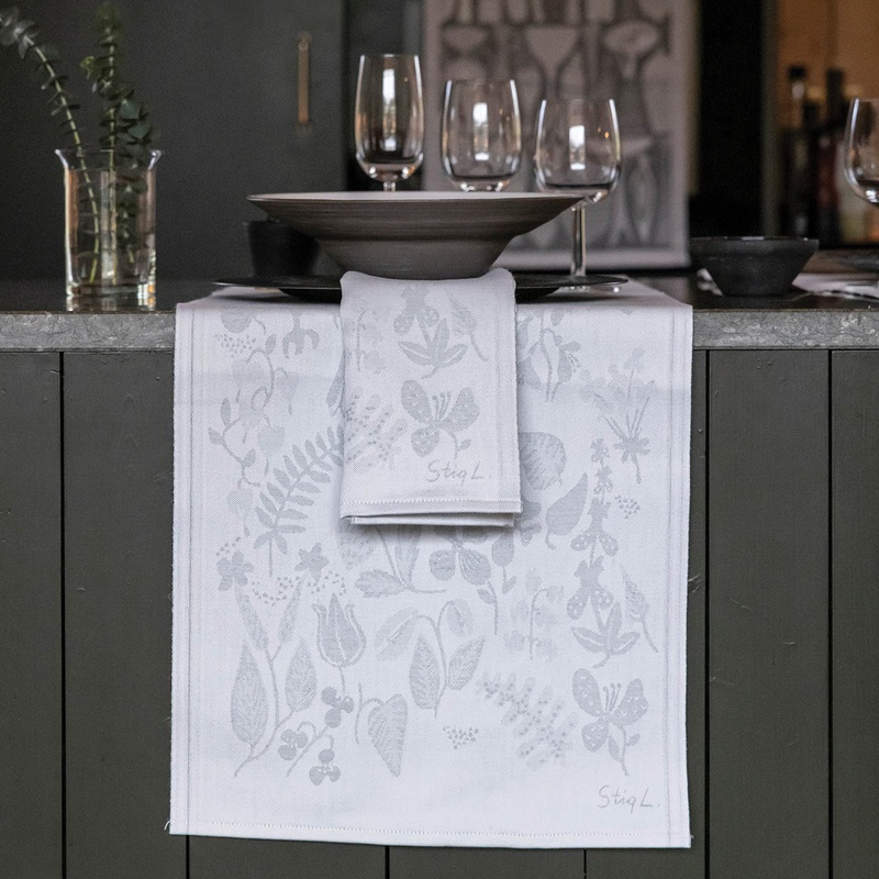 Stig Lindberg Herbarium Woven Organic Cotton / Linen Table & Kitchen Textile Collection