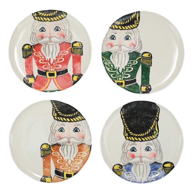 VIETRI: NUTCRACKERS ASSORTED DINNER PLATES – SET OF 4