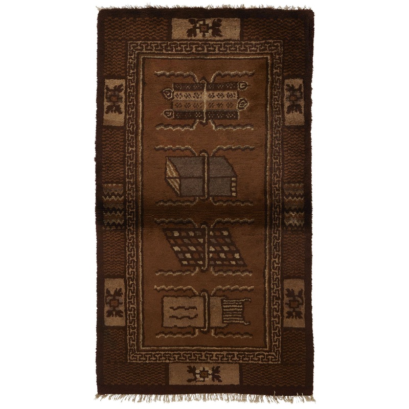 ANTIQUE CHINESE PAO TAO BROWN 2′ 10” x 5′ 2”