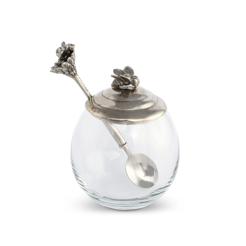Bee Glass Honey Dish with Spoon