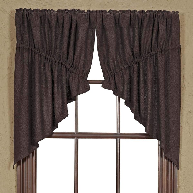 Burlap Chocolate Prairie Swag Set of 2 36x36x18