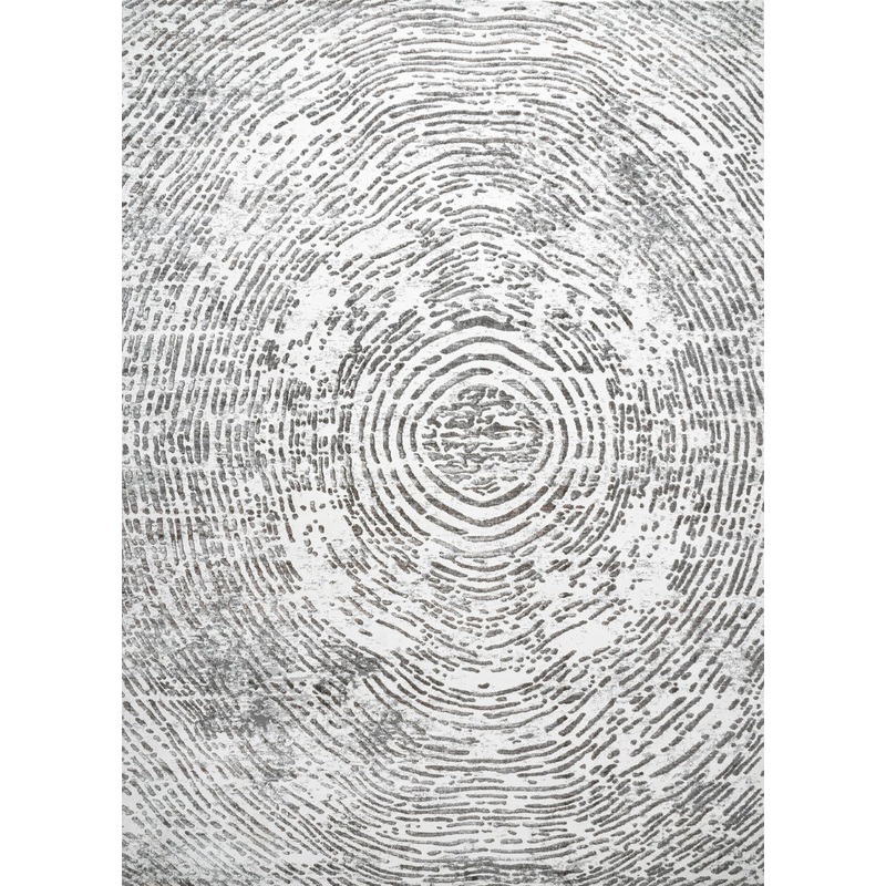 Ellen Rippled Abstract Rug | Grey