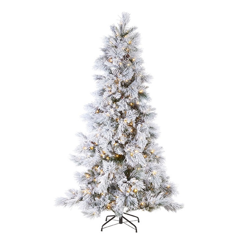 7.5′ Pre-Lit Flocked Pine Tree