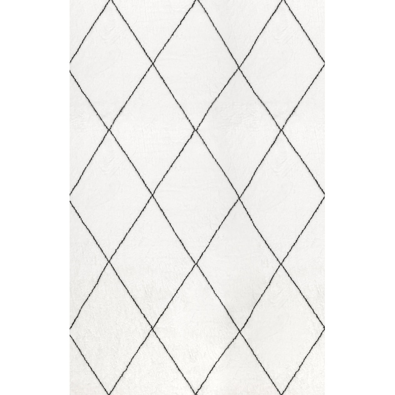 Addy Trellis Washable Shag Rug | Ivory