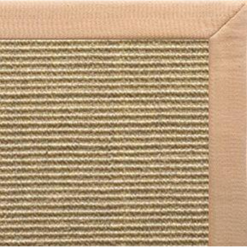Bone Sisal Rug with Tan Linen Border