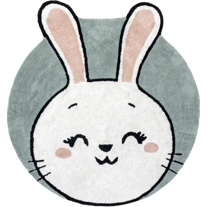 Bunny Nursery Washable Rug | Grey