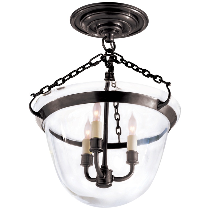 Country Semi-Flush Bell Jar Lantern