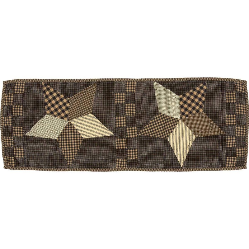 Farmhouse Star Runner Quilted 13×36