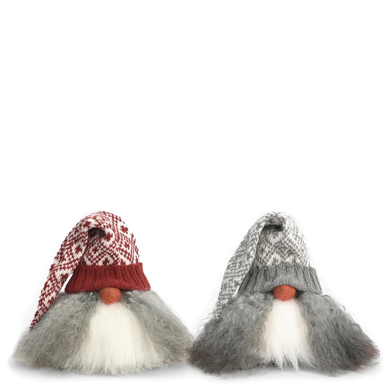 Swedish Tomte Valter, Knitted Beanie & Gotland Beard – 2 Color Variants