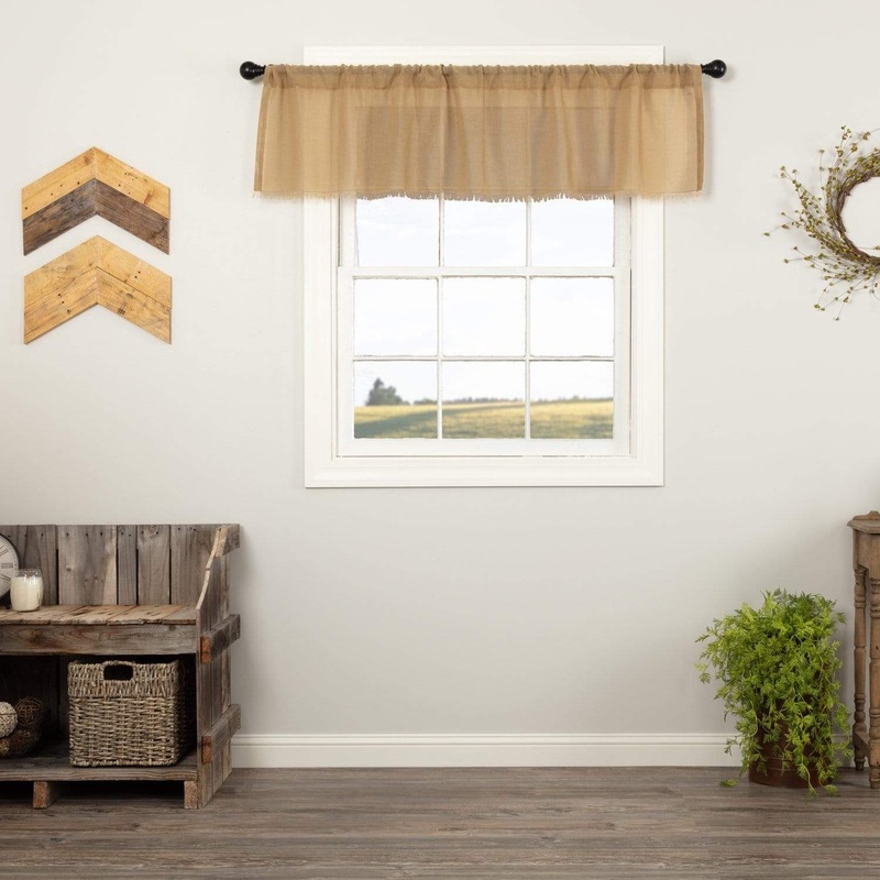 Tobacco Cloth Khaki Valance Fringed 16×60