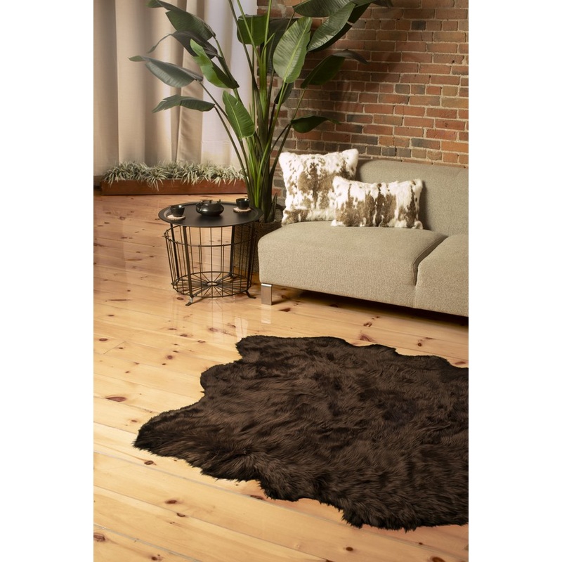 5′ X 6′ Chocolate Faux Sheepskin Non Skid Area Rug