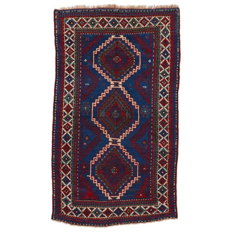 CAUCASIAN KAZAK ANTIQUE C. 1900 4′ 5″ X 7′ 9″