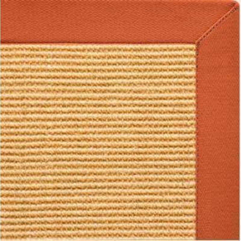 Tan Sisal Rug with Spice Orange Cotton Border
