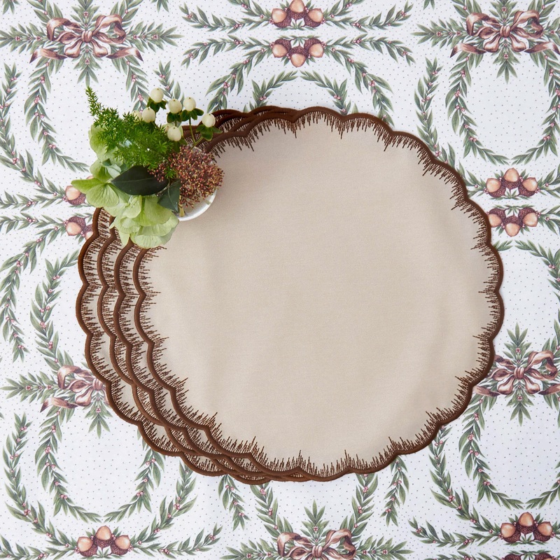 Isabella Taupe & Chocolate Placemats (Set of 4)