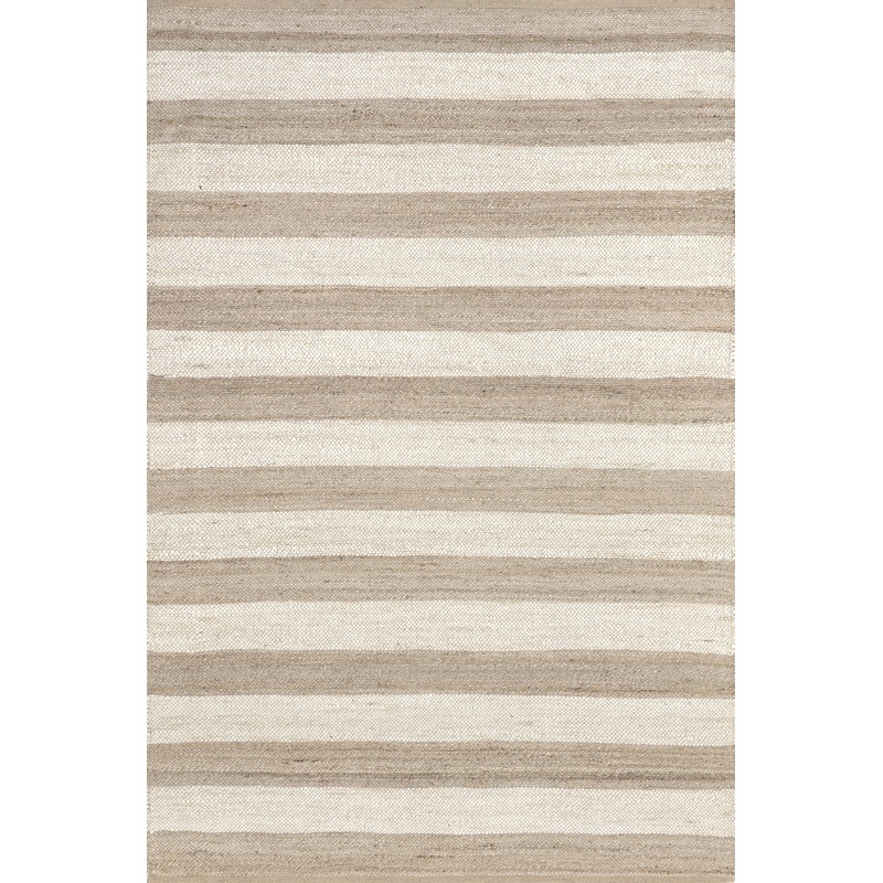 Jute And Denim Even Stripes Rug | Off White