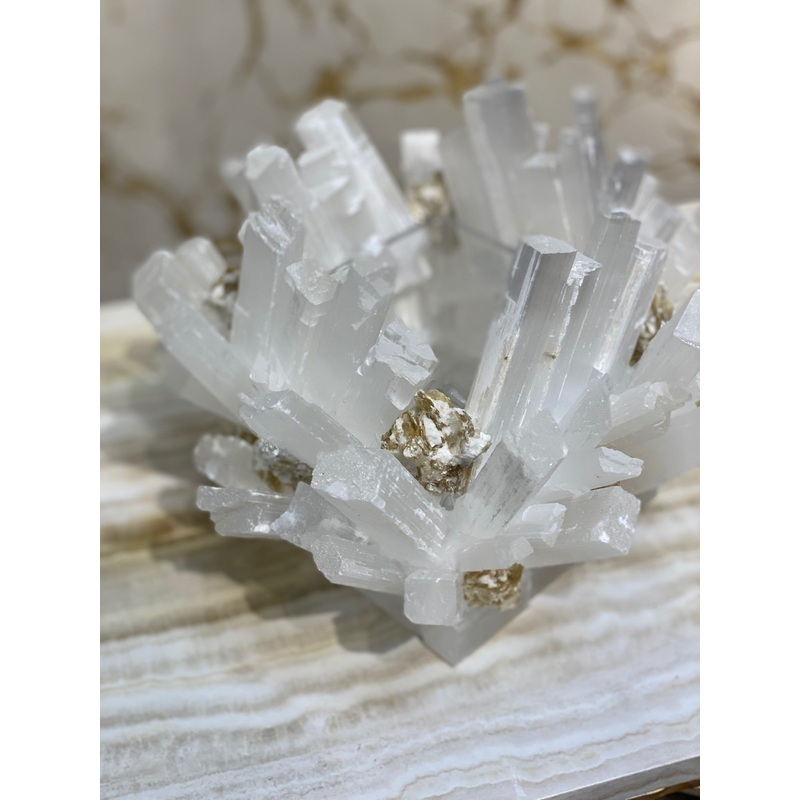 Home Decor Leah Selenite Candle Holder