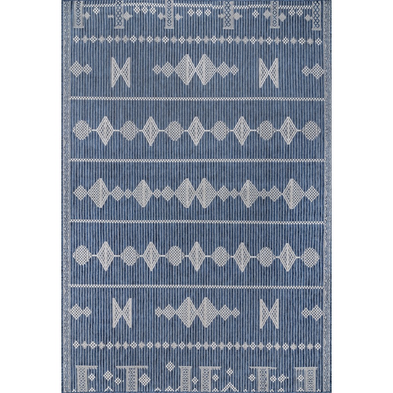 Rosalia Paneled Indoor/Outdoor Rug | Blue