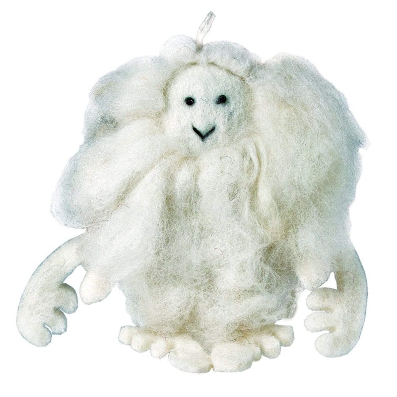 White Felt Yeti Ornament – Wild Woolies (H)