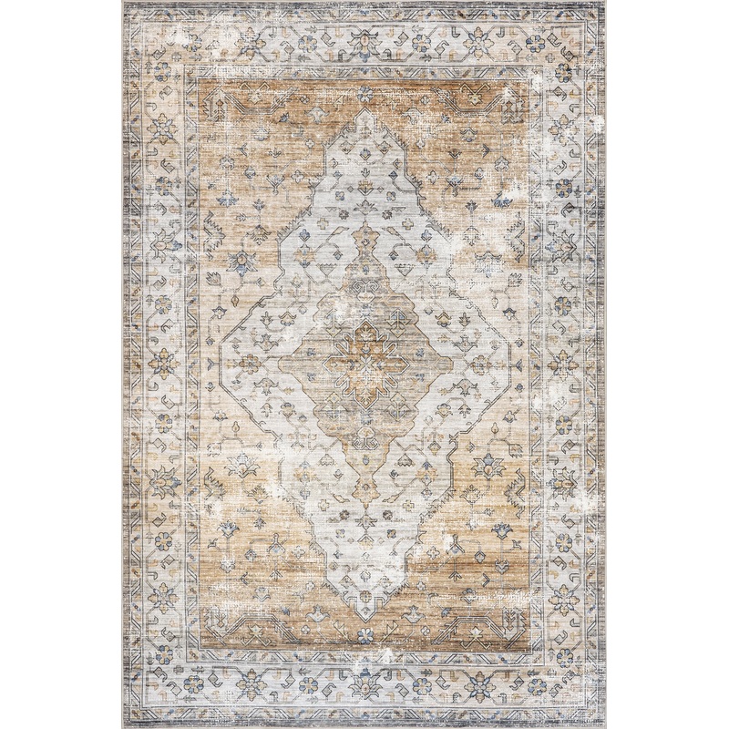 Audrey Spill Proof Washable Rug | Light Orange