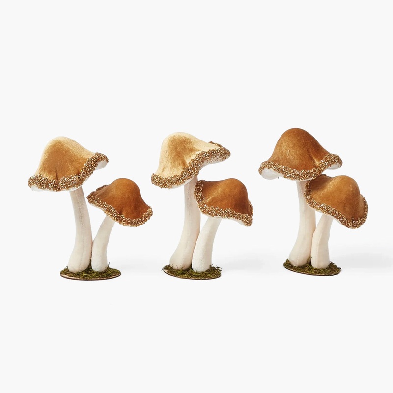 Caramel Glitter Mushroom (Set of 3)