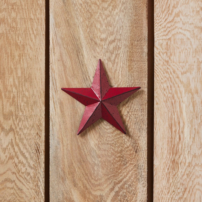 Faceted Metal Star Burgundy Wall Hanging 4×4
