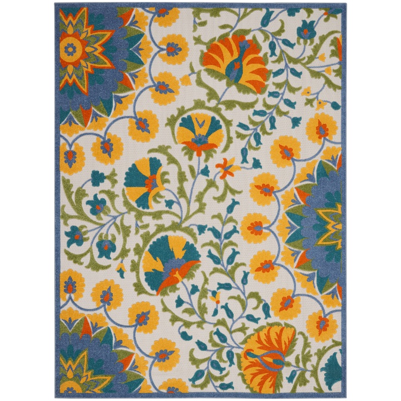 Nourison Home Aloha ALH22 Transitional Floral Indoor/Outdoor Area Rug