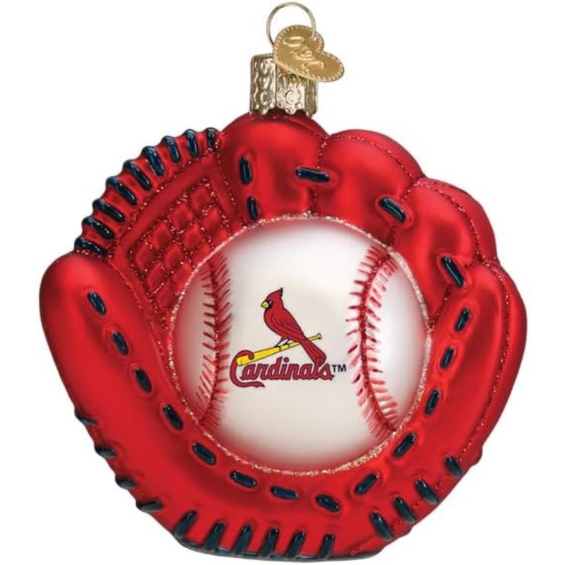 Old World Christmas Blown Glass Ornament for Christmas Tree, St. Louis Cardinals Baseball Mitt