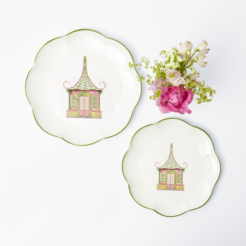Pink & Green Pagoda Starter Plate
